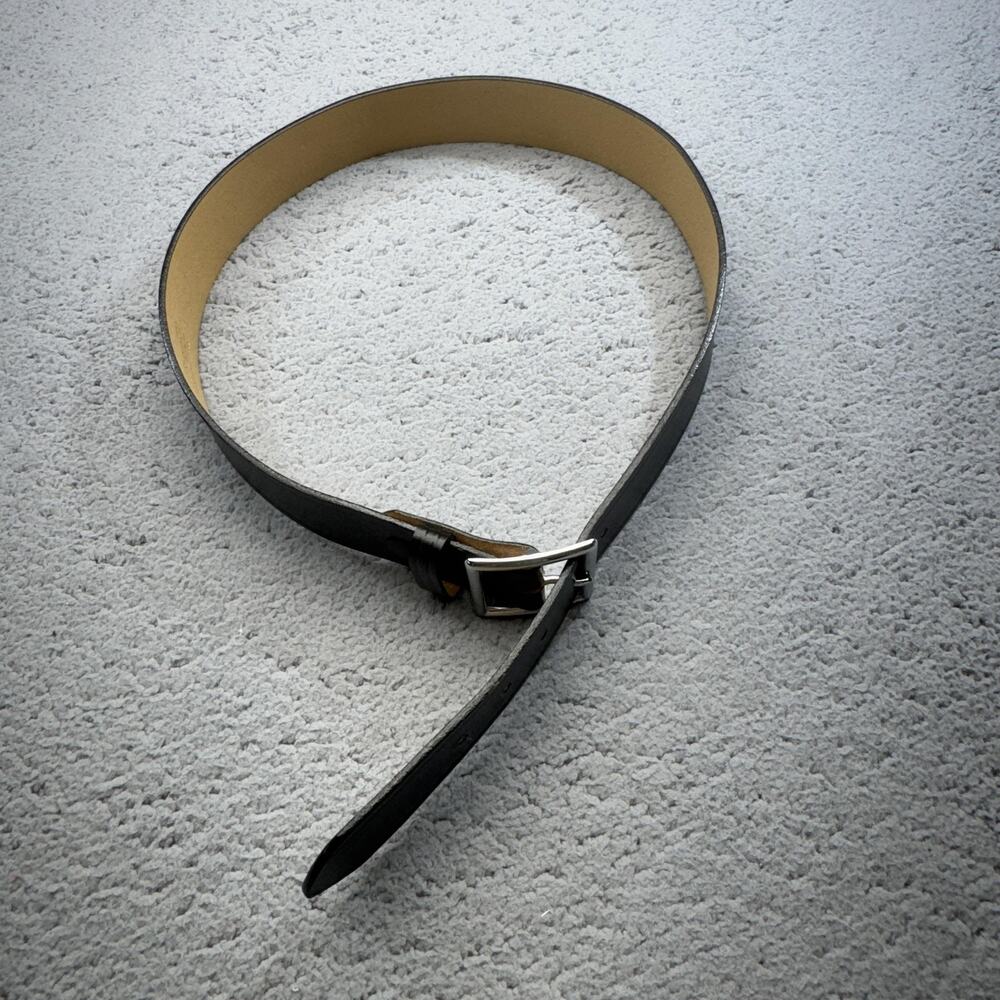 Dutyman Garrison Belt 34 Black Silver Buckle Plain 1.75 Inch Law Enforcement EMT